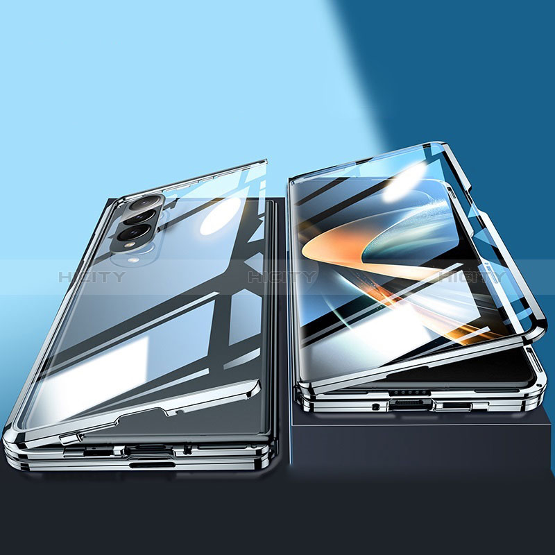 Samsung Galaxy Z Fold3 5G用ケース 高級感 手触り良い アルミメタル 製の金属製 360度 フルカバーバンパー 鏡面 カバー P04 サムスン 