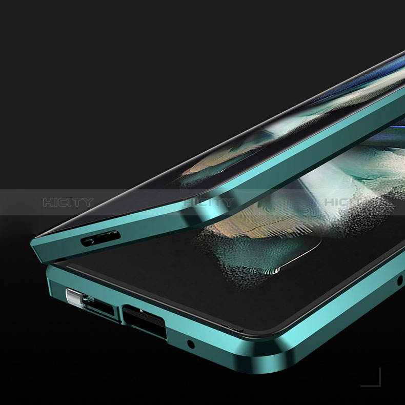 Samsung Galaxy Z Fold3 5G用ケース 高級感 手触り良い アルミメタル 製の金属製 360度 フルカバーバンパー 鏡面 カバー サムスン 