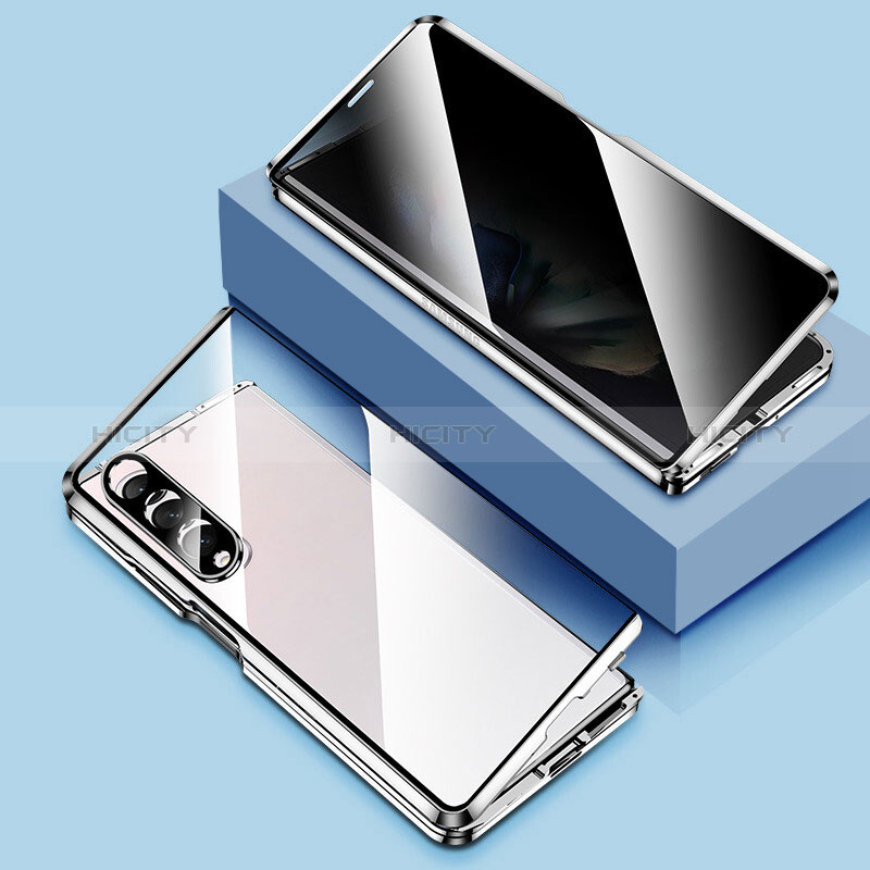 Samsung Galaxy Z Fold3 5G用ケース 高級感 手触り良い アルミメタル 製の金属製 360度 フルカバーバンパー 鏡面 カバー P02 サムスン 