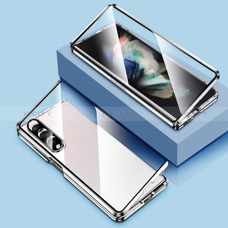 Samsung Galaxy Z Fold3 5G用ケース 高級感 手触り良い アルミメタル 製の金属製 360度 フルカバーバンパー 鏡面 カバー P03 サムスン 