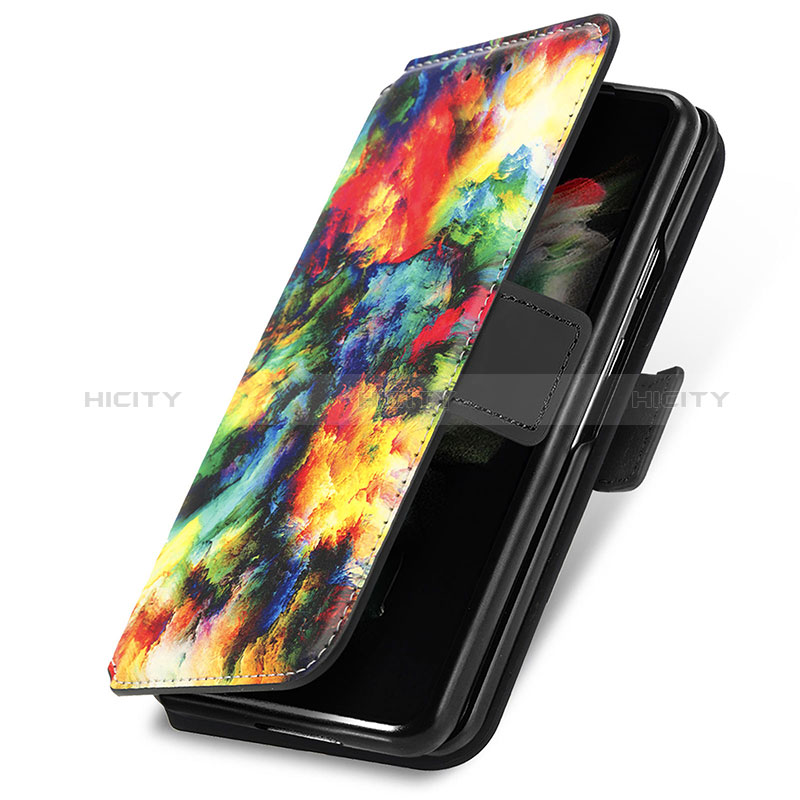 Samsung Galaxy Z Fold3 5G用手帳型 レザーケース スタンド パターン カバー S02D サムスン 