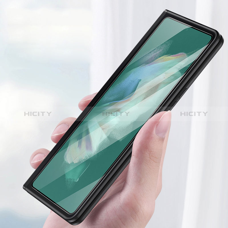Samsung Galaxy Z Fold3 5G用強化ガラス フル液晶保護フィルム アンチグレア ブルーライト F03 サムスン ブラック