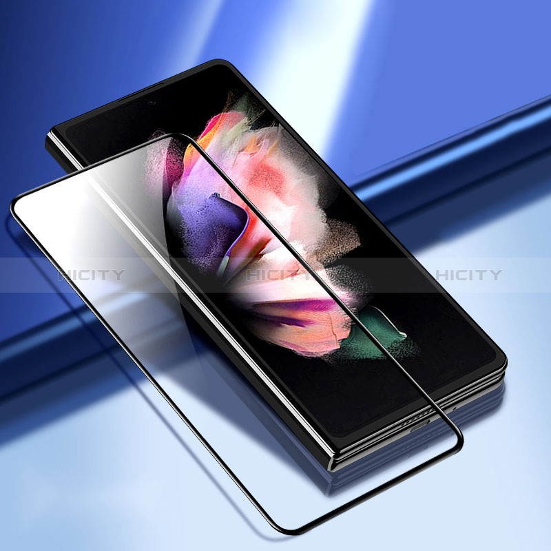 Samsung Galaxy Z Fold3 5G用強化ガラス フル液晶保護フィルム F06 サムスン ブラック