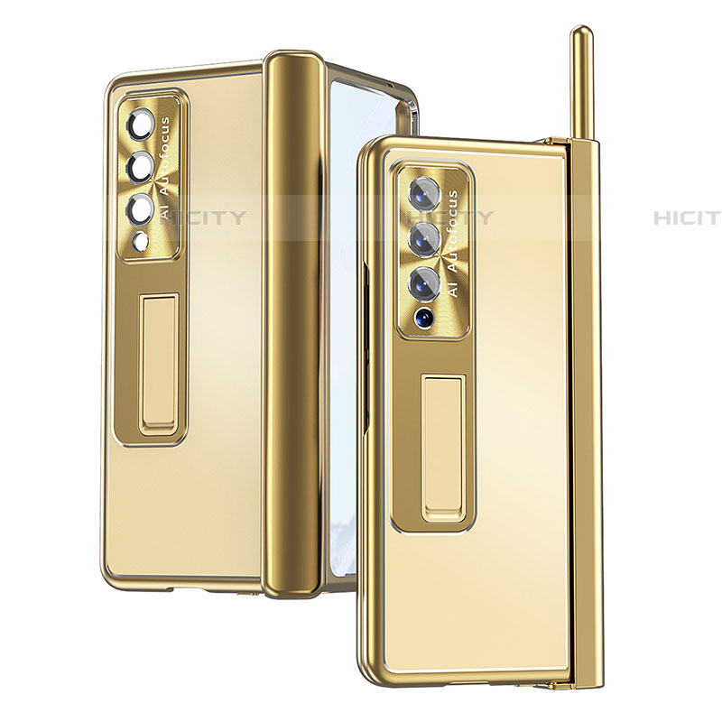 Samsung Galaxy Z Fold4 5G用ハードケース プラスチック 質感もマット カバー H05 サムスン ゴールド