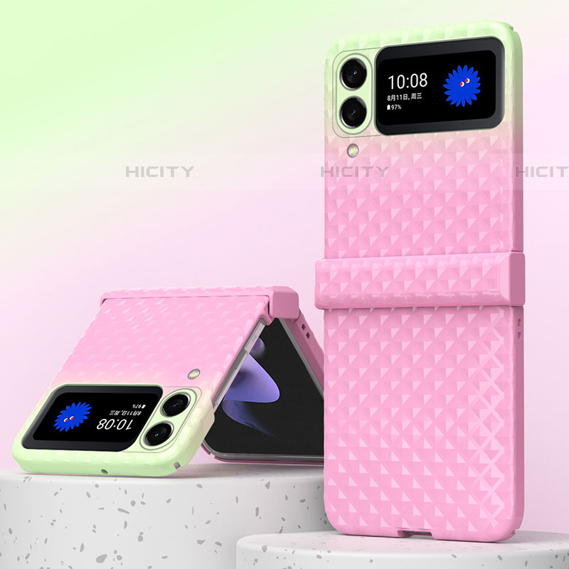 Samsung Galaxy Z Fold4 5G用ハードケース プラスチック 質感もマット カバー H07 サムスン ローズゴールド