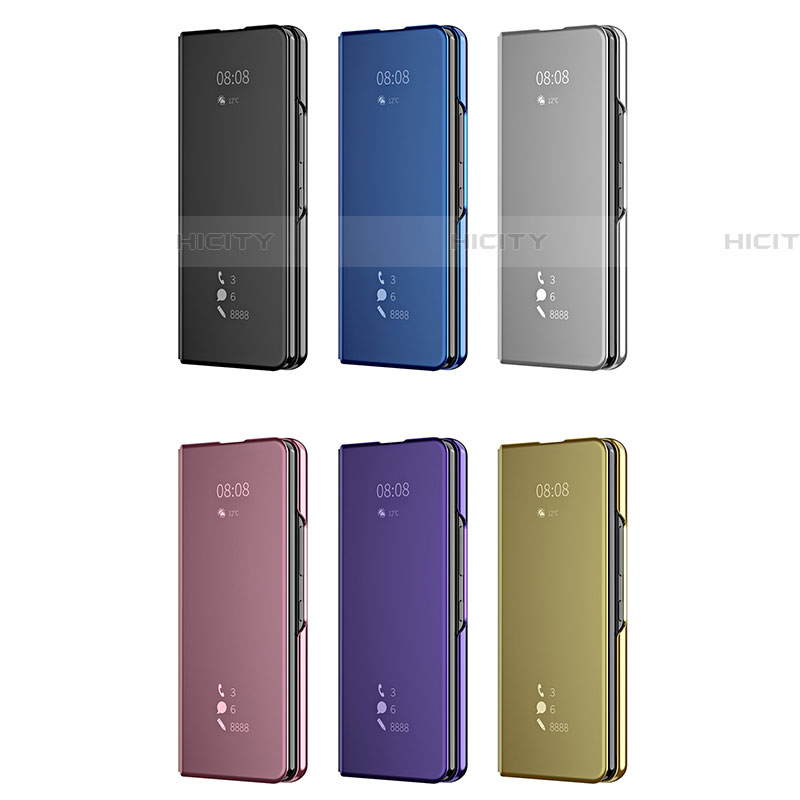Samsung Galaxy Z Fold4 5G用手帳型 レザーケース スタンド 鏡面 カバー ZL2 サムスン 