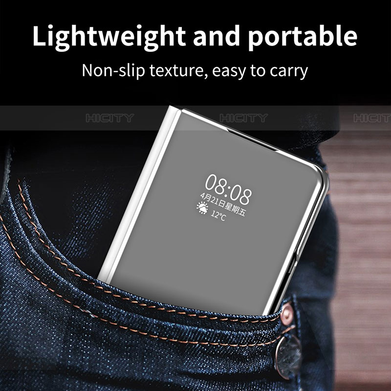 Samsung Galaxy Z Fold4 5G用手帳型 レザーケース スタンド 鏡面 カバー ZL1 サムスン 
