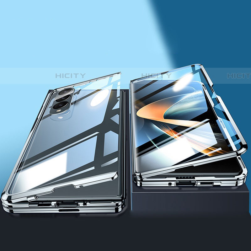Samsung Galaxy Z Fold4 5G用ケース 高級感 手触り良い アルミメタル 製の金属製 360度 フルカバーバンパー 鏡面 カバー P04 サムスン 