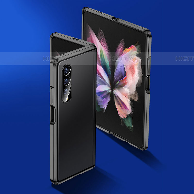 Samsung Galaxy Z Fold4 5G用ケース 高級感 手触り良い アルミメタル 製の金属製 360度 フルカバーバンパー 鏡面 カバー P02 サムスン 