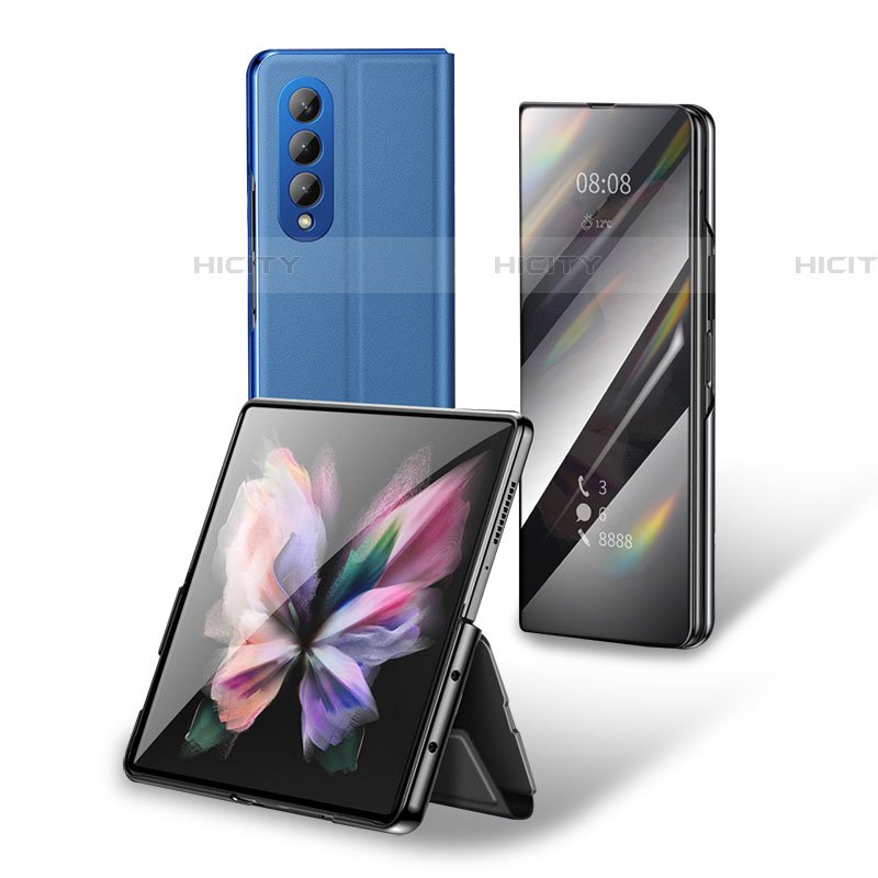 Samsung Galaxy Z Fold4 5G用ハイブリットバンパーケース 高級感 手触り良いレザー柄 兼プラスチック L02 サムスン 