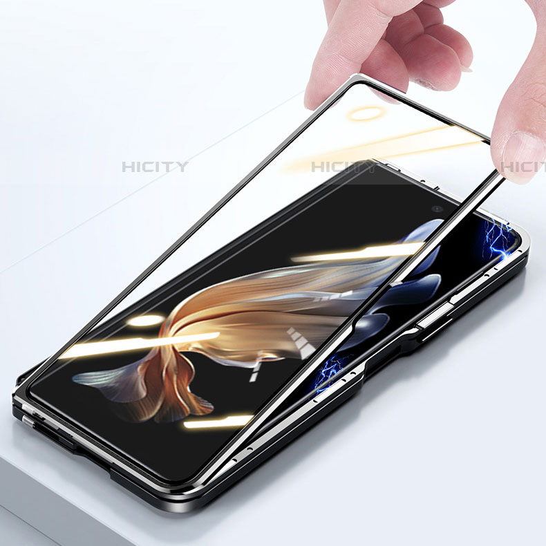 Samsung Galaxy Z Fold4 5G用ケース 高級感 手触り良い アルミメタル 製の金属製 360度 フルカバーバンパー 鏡面 カバー P01 サムスン 