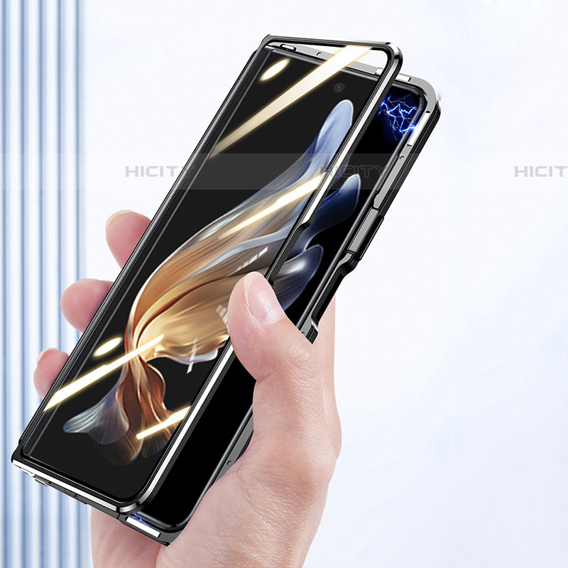 Samsung Galaxy Z Fold4 5G用ケース 高級感 手触り良い アルミメタル 製の金属製 360度 フルカバーバンパー 鏡面 カバー P01 サムスン 