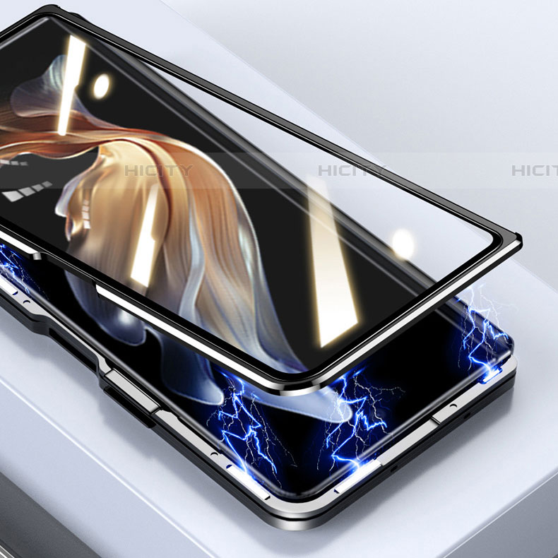 Samsung Galaxy Z Fold4 5G用ケース 高級感 手触り良い アルミメタル 製の金属製 360度 フルカバーバンパー 鏡面 カバー P01 サムスン 