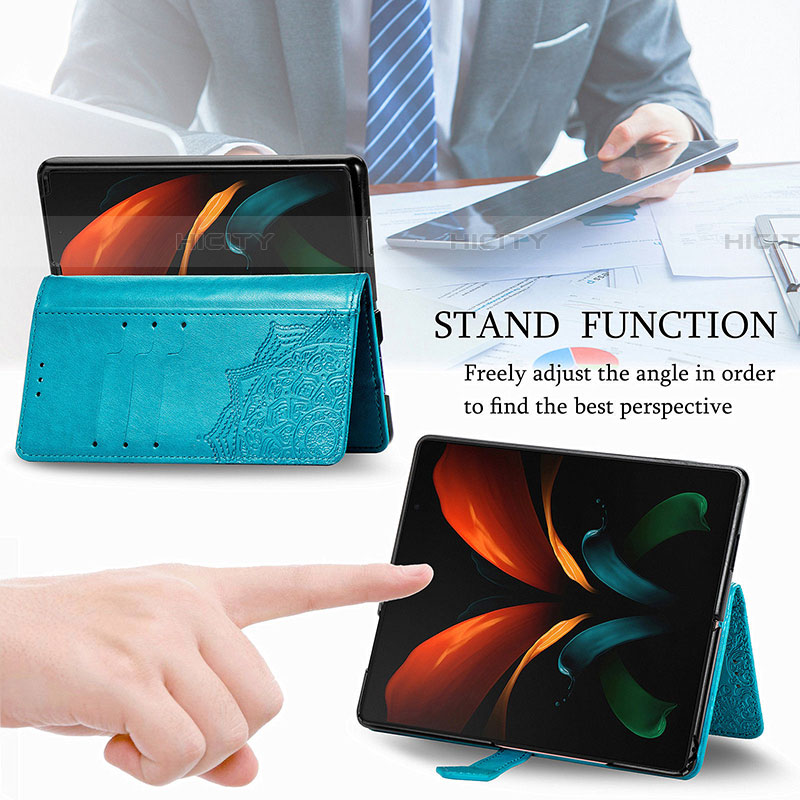 Samsung Galaxy Z Fold4 5G用手帳型 レザーケース スタンド パターン カバー サムスン 