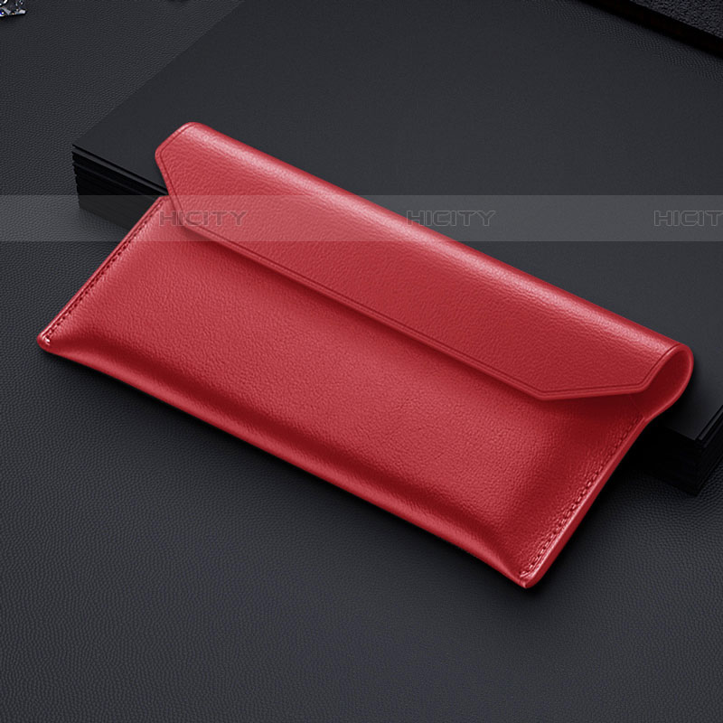 Samsung Galaxy Z Fold4 5G用ハンドバッグ ポーチ 財布型ケース レザー サムスン レッド