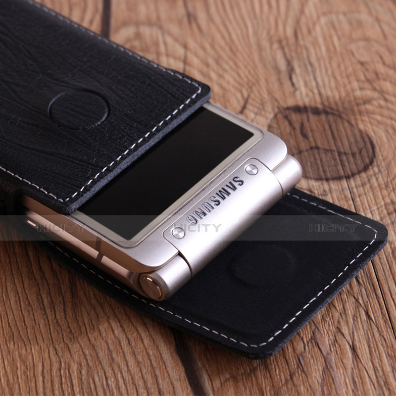 Samsung W(2016)用クロコダイル柄レザーケース カバー サムスン ブラック