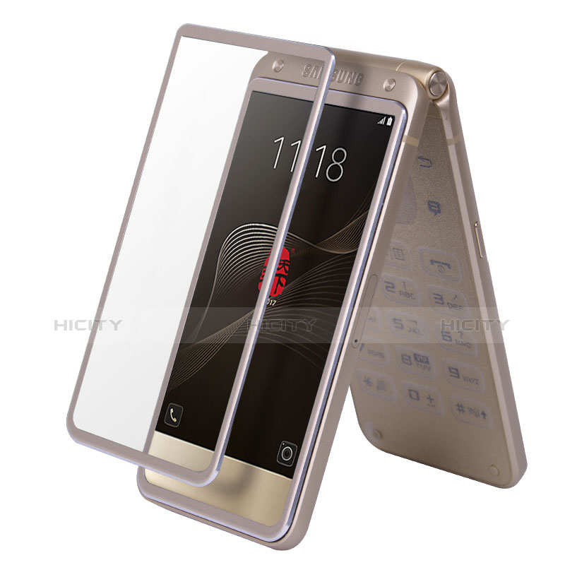 Samsung W(2017)用強化ガラス フル液晶保護フィルム F03 サムスン ゴールド