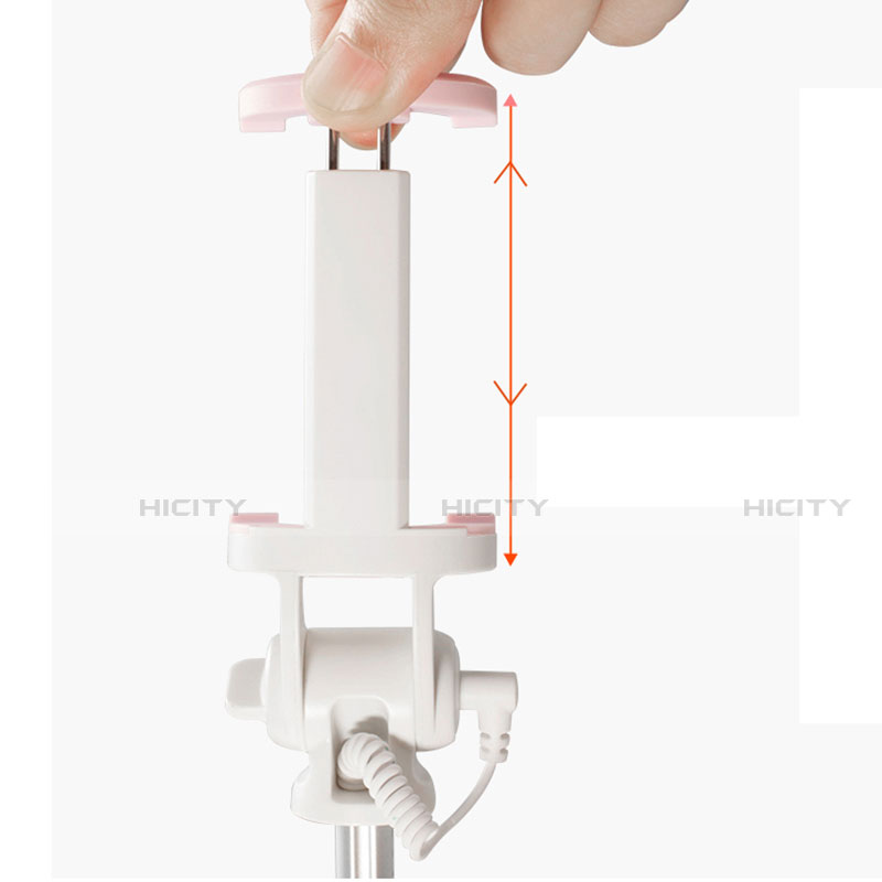 有線 じどり棒 自撮り棒自分撮りスティック セルフィスティック T36 ピンク