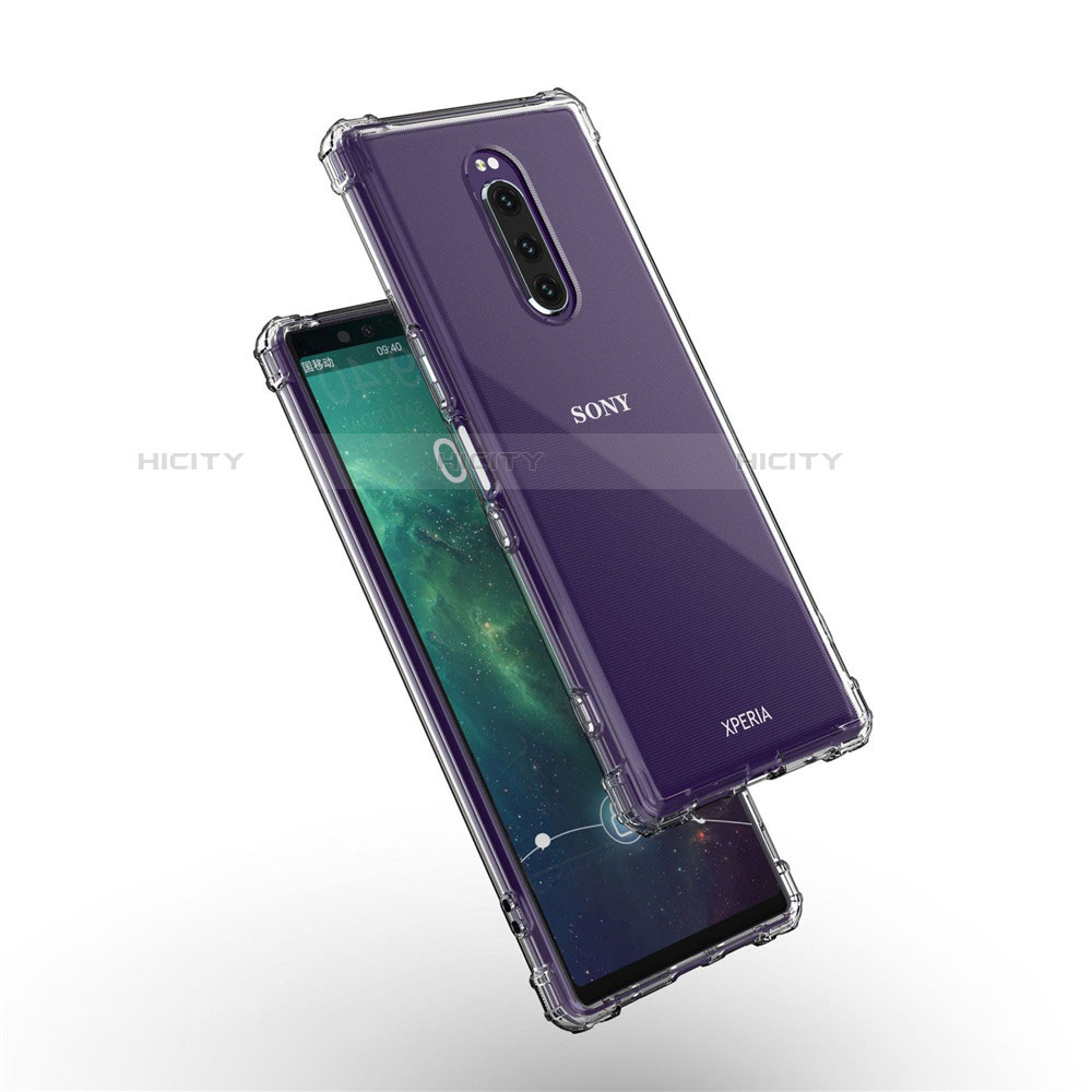 Sony Xperia 1用極薄ソフトケース シリコンケース 耐衝撃 全面保護 クリア透明 T02 ソニー クリア