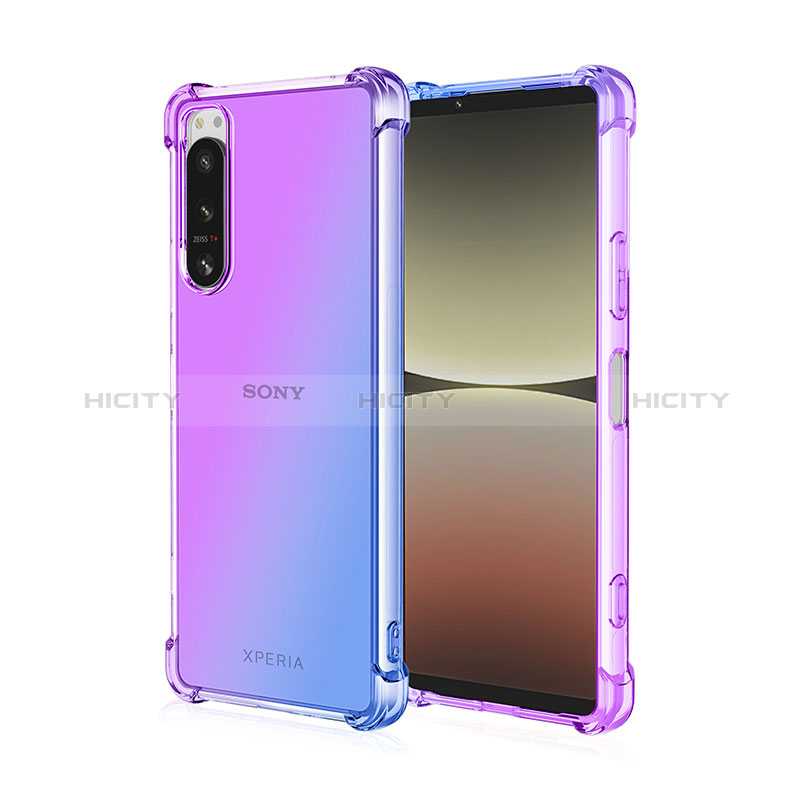 Sony Xperia 1 IV用極薄ソフトケース グラデーション 勾配色 クリア透明 ソニー 