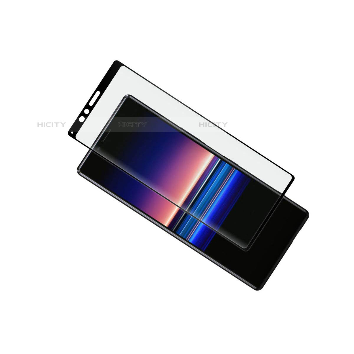 Sony Xperia 1用強化ガラス フル液晶保護フィルム ソニー ブラック