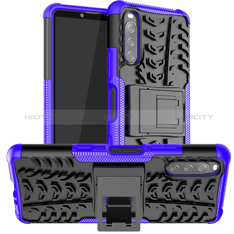 Sony Xperia 10 III用ハイブリットバンパーケース スタンド プラスチック 兼シリコーン カバー JX1 ソニー 