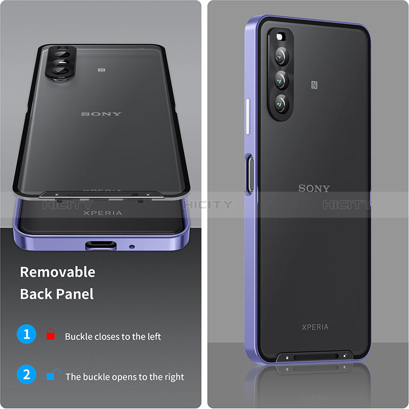 Sony Xperia 10 IV用ケース 高級感 手触り良い メタル兼プラスチック バンパー ソニー 