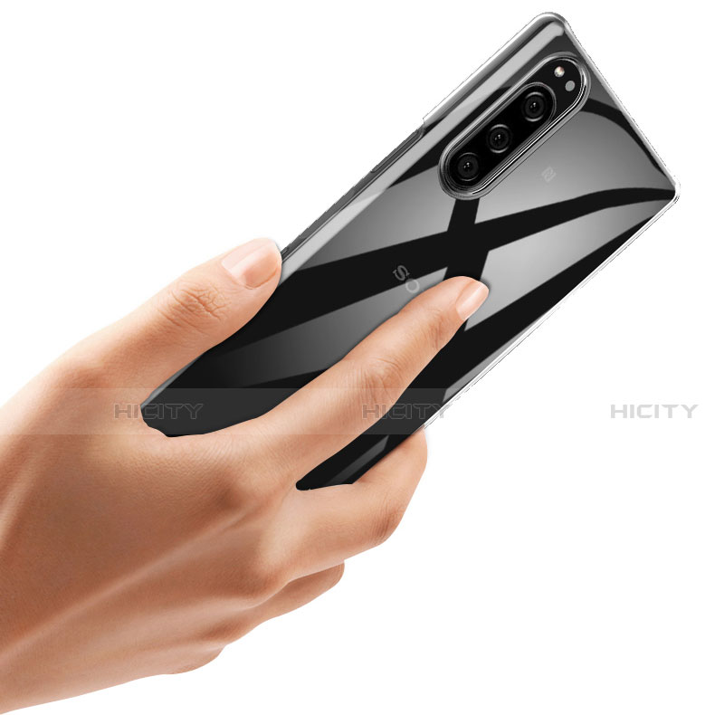 Sony Xperia 5 II用極薄ソフトケース シリコンケース 耐衝撃 全面保護 クリア透明 T02 ソニー クリア