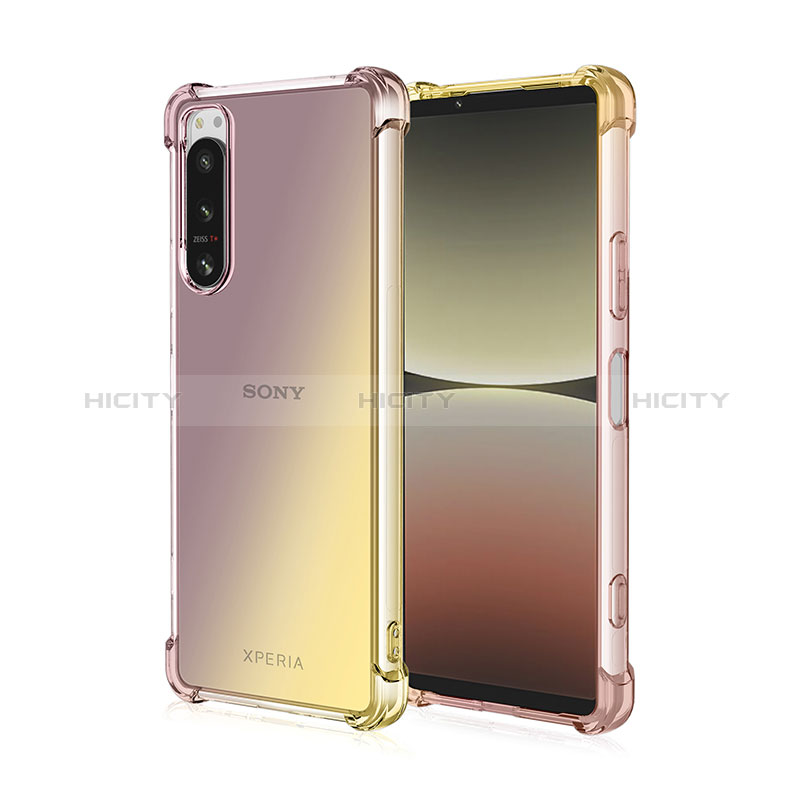 Sony Xperia 5 II用極薄ソフトケース グラデーション 勾配色 クリア透明 ソニー 