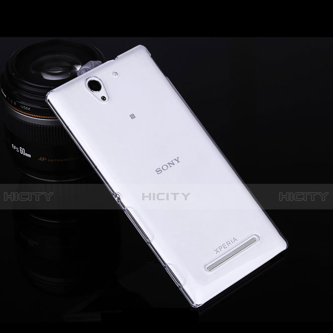 Sony Xperia C3用極薄ソフトケース シリコンケース 耐衝撃 全面保護 クリア透明 ソニー クリア