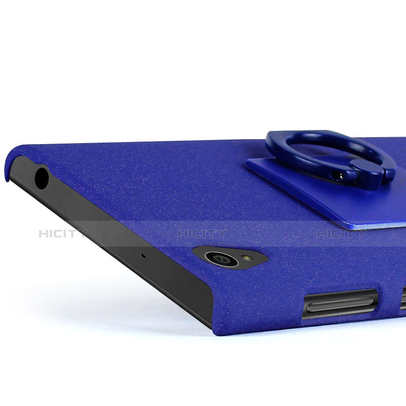 Sony Xperia L1用ハードケース カバー プラスチック アンド指輪 ソニー ネイビー