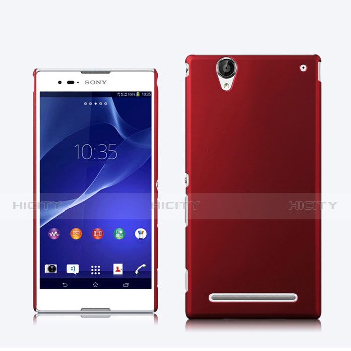 Sony Xperia T2 Ultra Dual用ハードケース プラスチック 質感もマット ソニー レッド