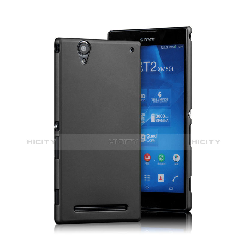 Sony Xperia T2 Ultra Dual用ハードケース プラスチック 質感もマット ソニー ブラック
