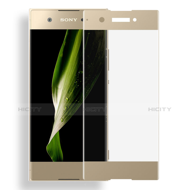 Sony Xperia XA1用強化ガラス フル液晶保護フィルム ソニー ゴールド