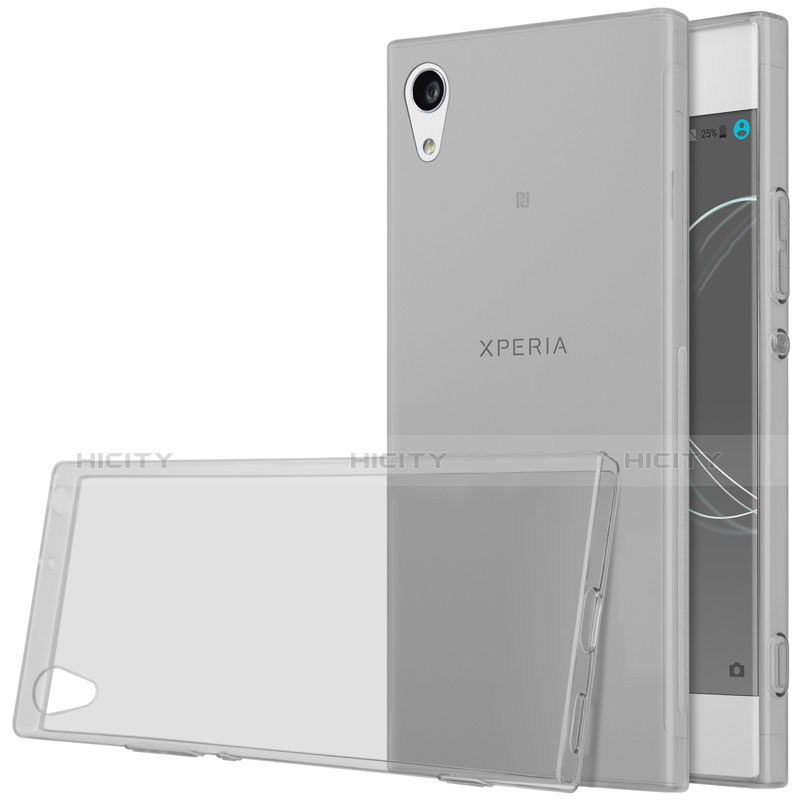 Sony Xperia XA1 Ultra用極薄ソフトケース シリコンケース 耐衝撃 全面保護 クリア透明 ソニー グレー
