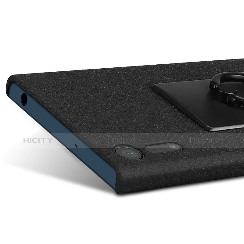 Sony Xperia XZ用ハードケース カバー プラスチック アンド指輪 ソニー ブラック