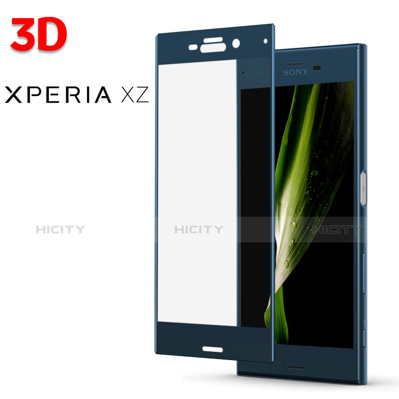 Sony Xperia XZ用強化ガラス 液晶保護フィルム 3D ソニー ネイビー