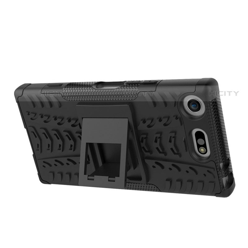 Sony Xperia XZ1 Compact用ハイブリットバンパーケース スタンド プラスチック 兼シリコーン カバー A01 ソニー 