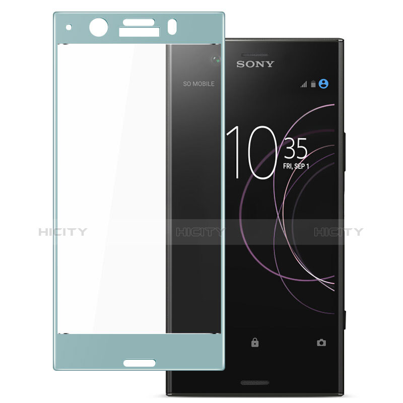 Sony Xperia XZ1 Compact用強化ガラス フル液晶保護フィルム ソニー ネイビー