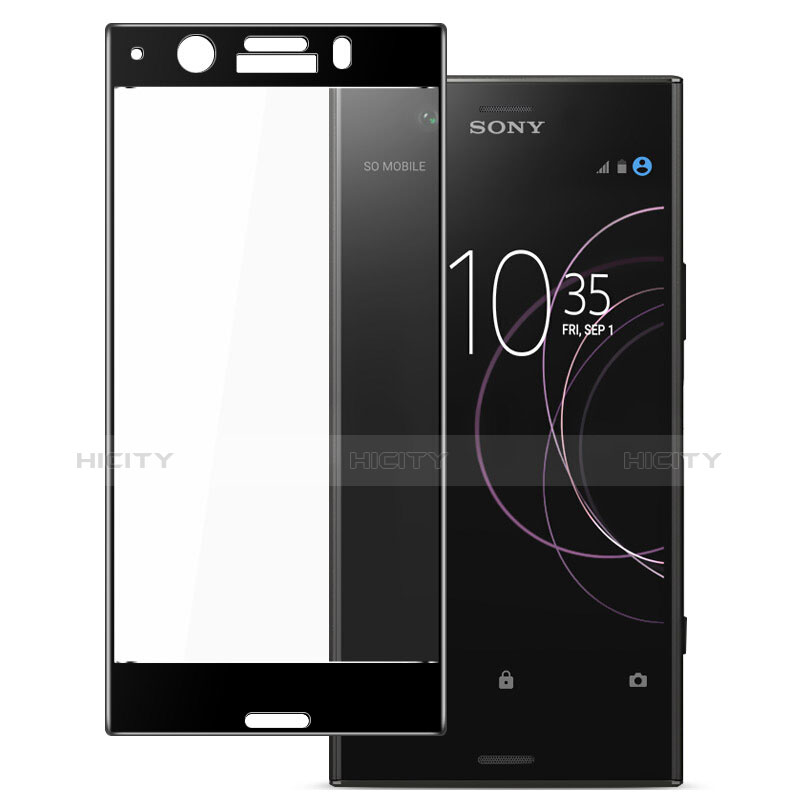 Sony Xperia XZ1 Compact用強化ガラス フル液晶保護フィルム ソニー ブラック