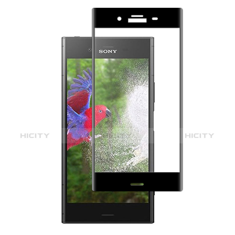 Sony Xperia XZ1用強化ガラス フル液晶保護フィルム ソニー ブラック