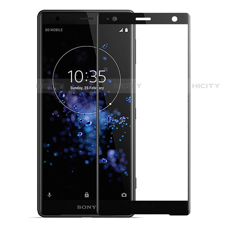 Sony Xperia XZ2用強化ガラス フル液晶保護フィルム F04 ソニー ブラック