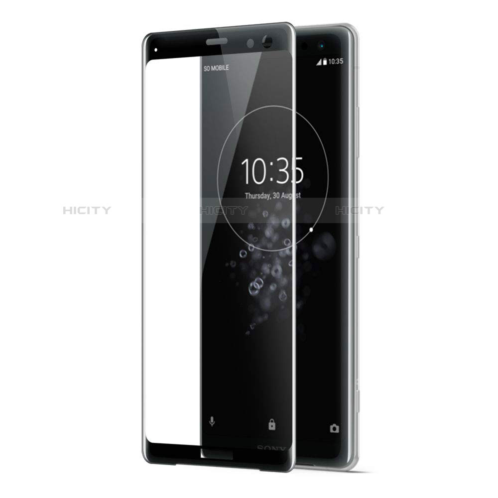 Sony Xperia XZ3用強化ガラス フル液晶保護フィルム F02 ソニー ブラック