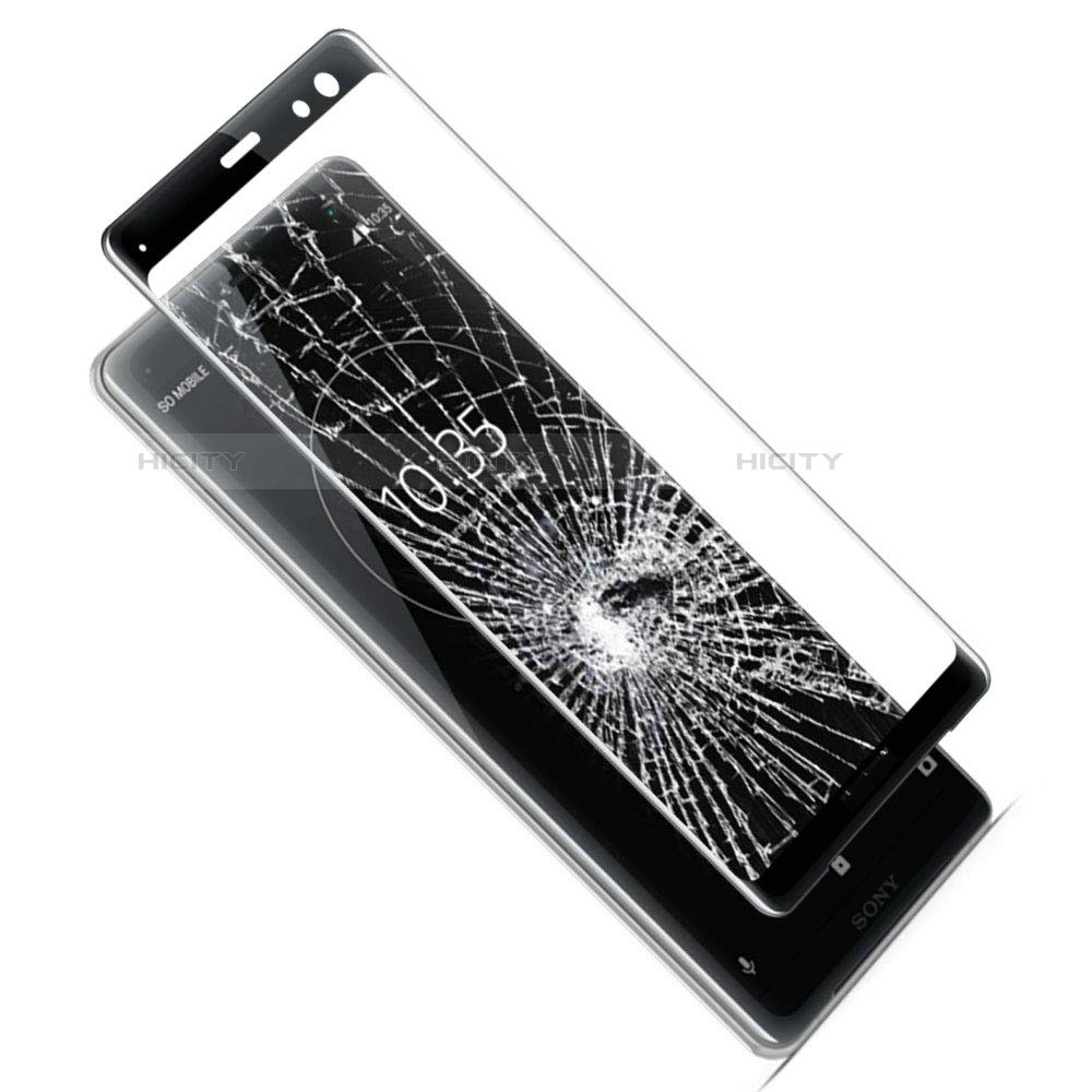 Sony Xperia XZ3用強化ガラス フル液晶保護フィルム F02 ソニー ブラック
