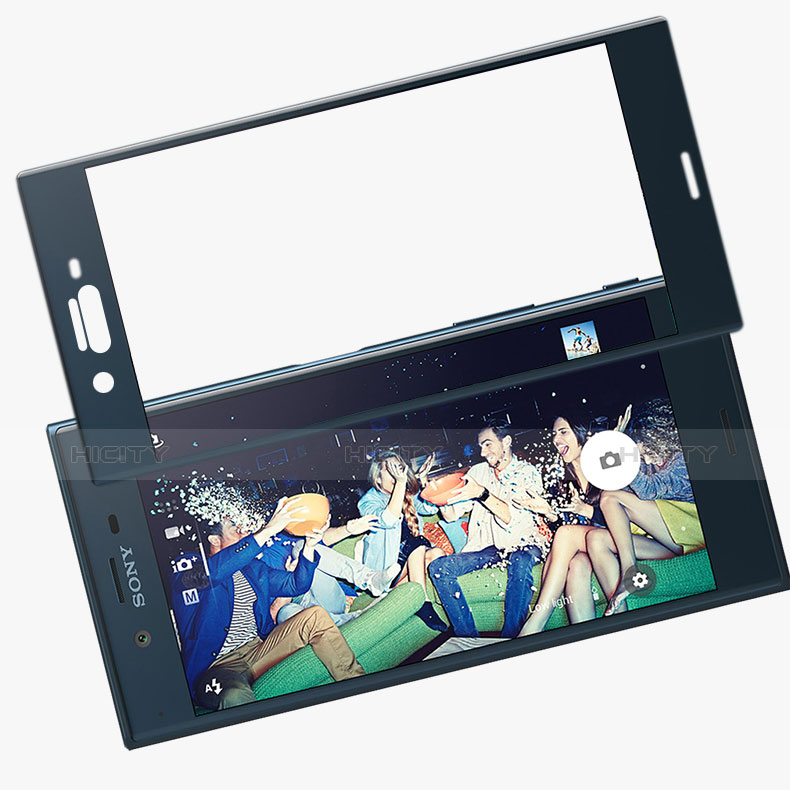 Sony Xperia XZs用強化ガラス 液晶保護フィルム 3D ソニー ネイビー
