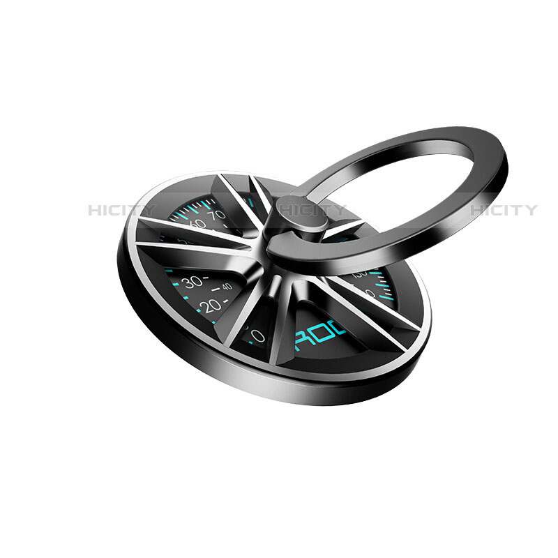 スタンドタイプのスマートフォン ホルダー ユニバーサル バンカーリング 指輪型 S18 ブラック