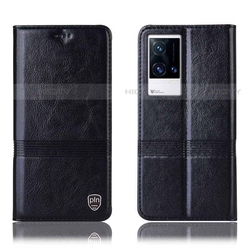 Vivo iQOO 8 5G用手帳型 レザーケース スタンド カバー H05P Vivo ブラック