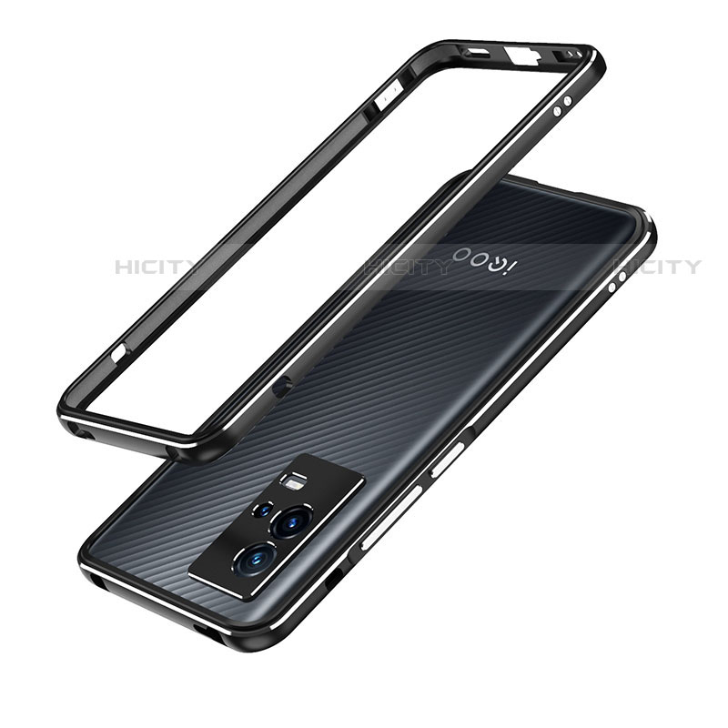 Vivo iQOO 8 5G用ケース 高級感 手触り良い アルミメタル 製の金属製 バンパー カバー A01 Vivo シルバー・ブラック