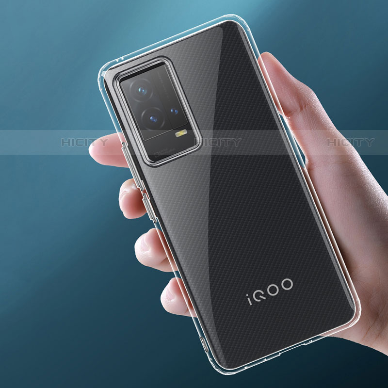 Vivo iQOO 8 5G用極薄ソフトケース シリコンケース 耐衝撃 全面保護 クリア透明 カバー Vivo クリア