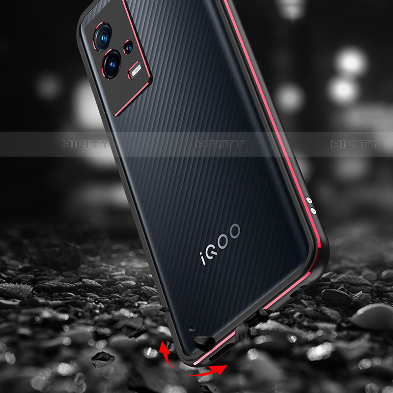 Vivo iQOO 8 5G用ケース 高級感 手触り良い アルミメタル 製の金属製 バンパー カバー A01 Vivo 